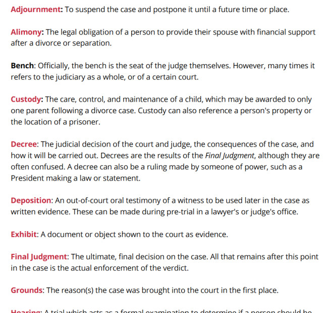 A list of lawyer jargon from Grabel & Associates