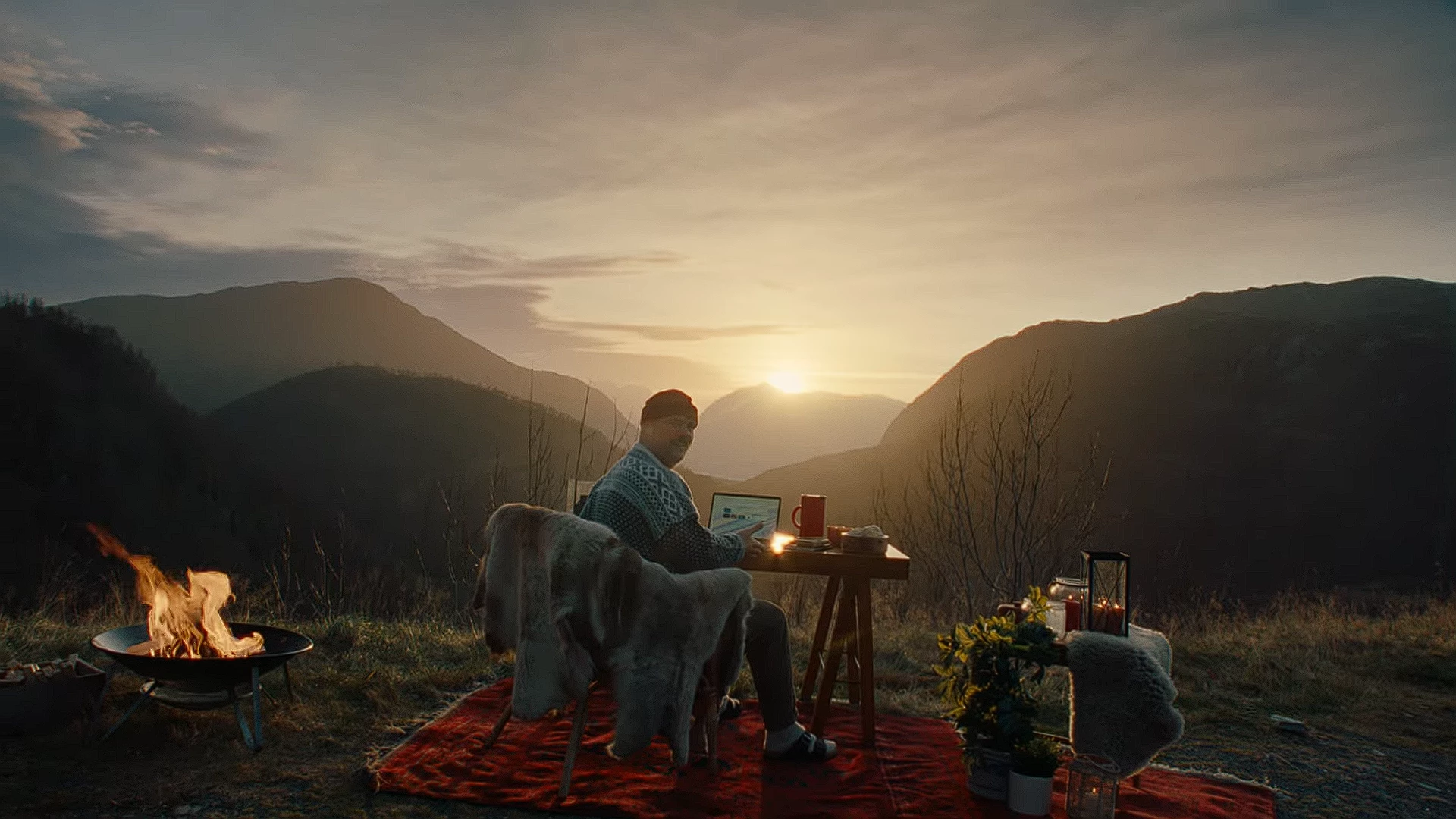 A man demonstrates what hygge is
