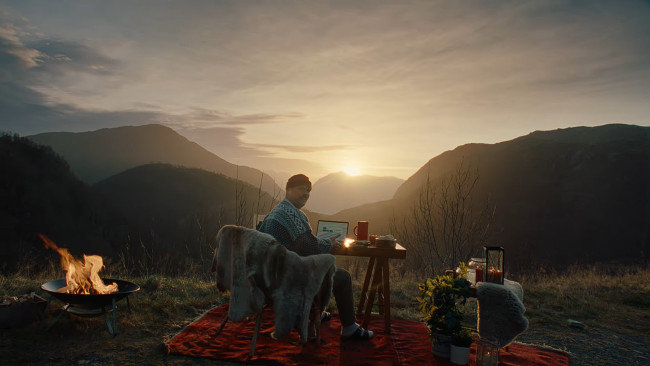 A man demonstrates what hygge is