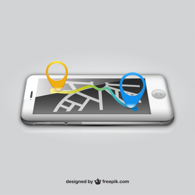 Location pin on a smartphone 