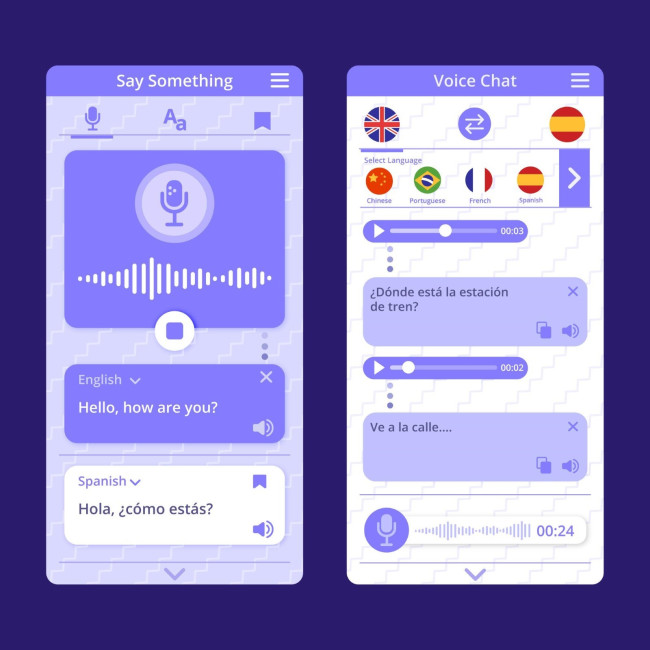 Voice translator app concept 