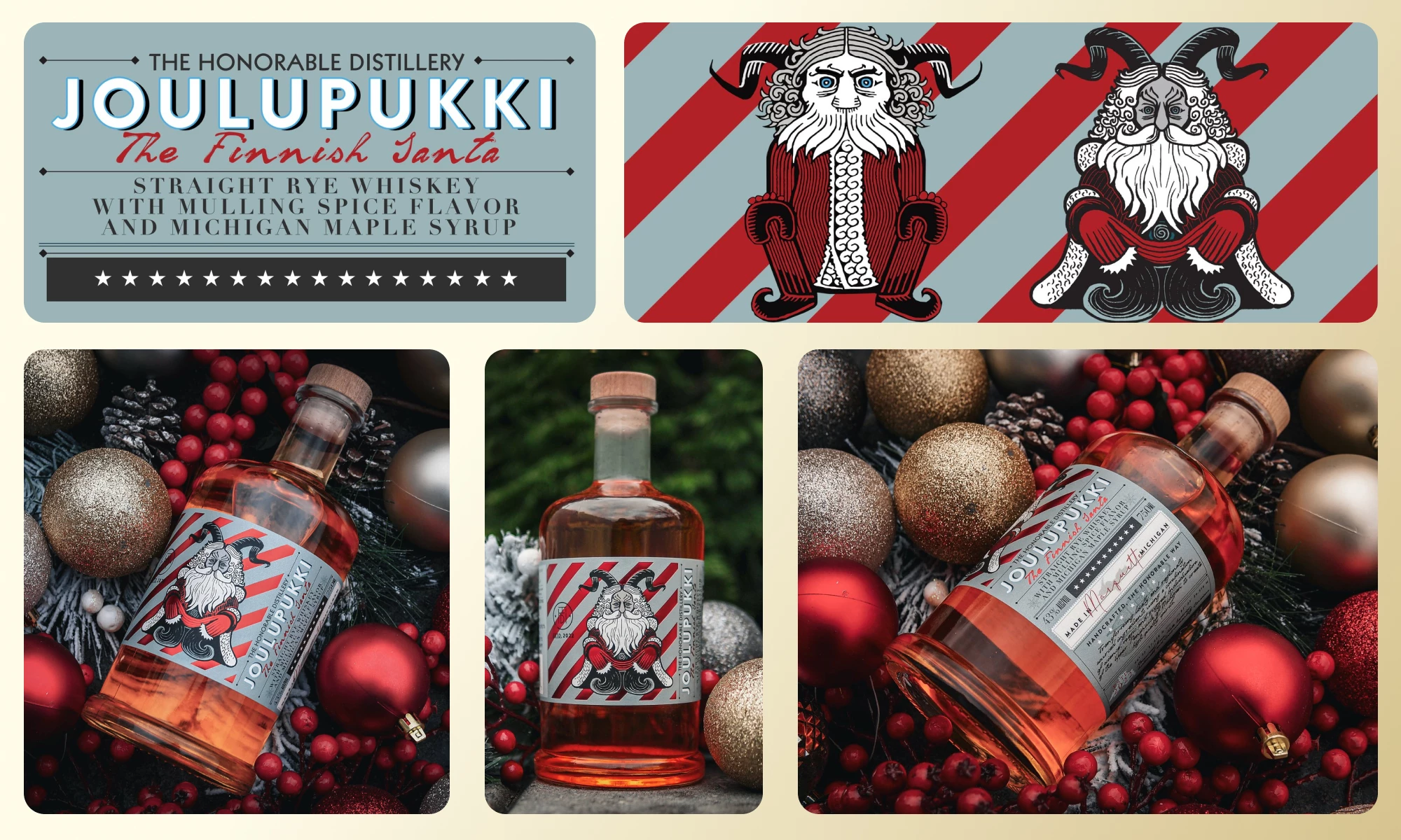 Best Packaging Design: The Honorable Distillery's Joulupukki Christmas Whiskey by VIS/N