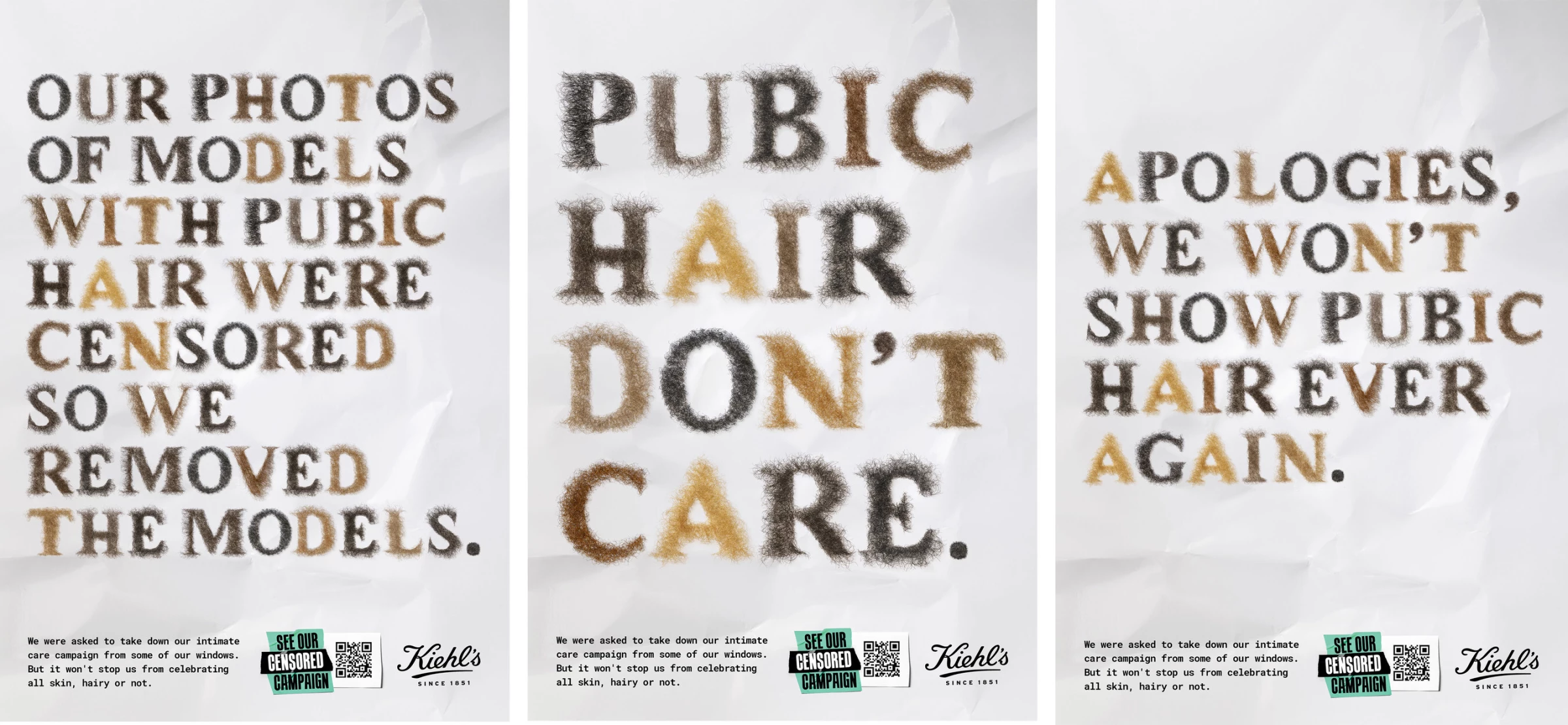 Kiehl's Ads Made of Pubic Hair