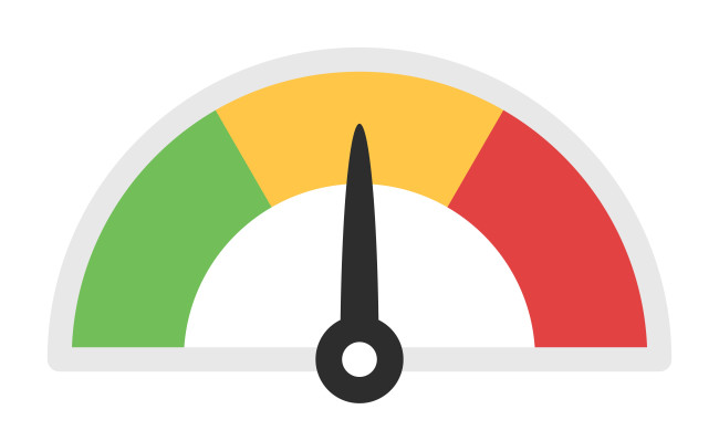 A semi-circle performance meter