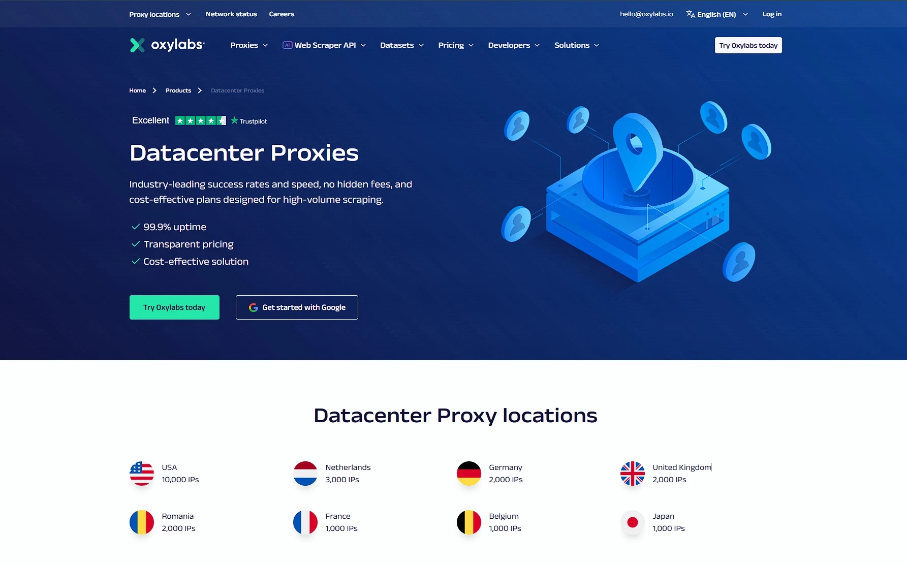 Oxylabs homepage