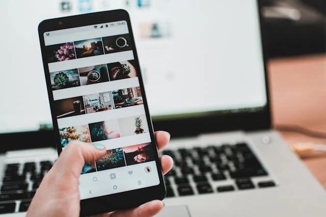 Person browsing on mobile