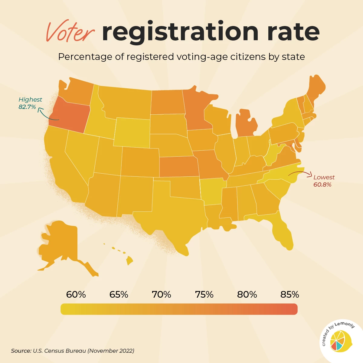 Voter Registration Rates Simple Infographic
