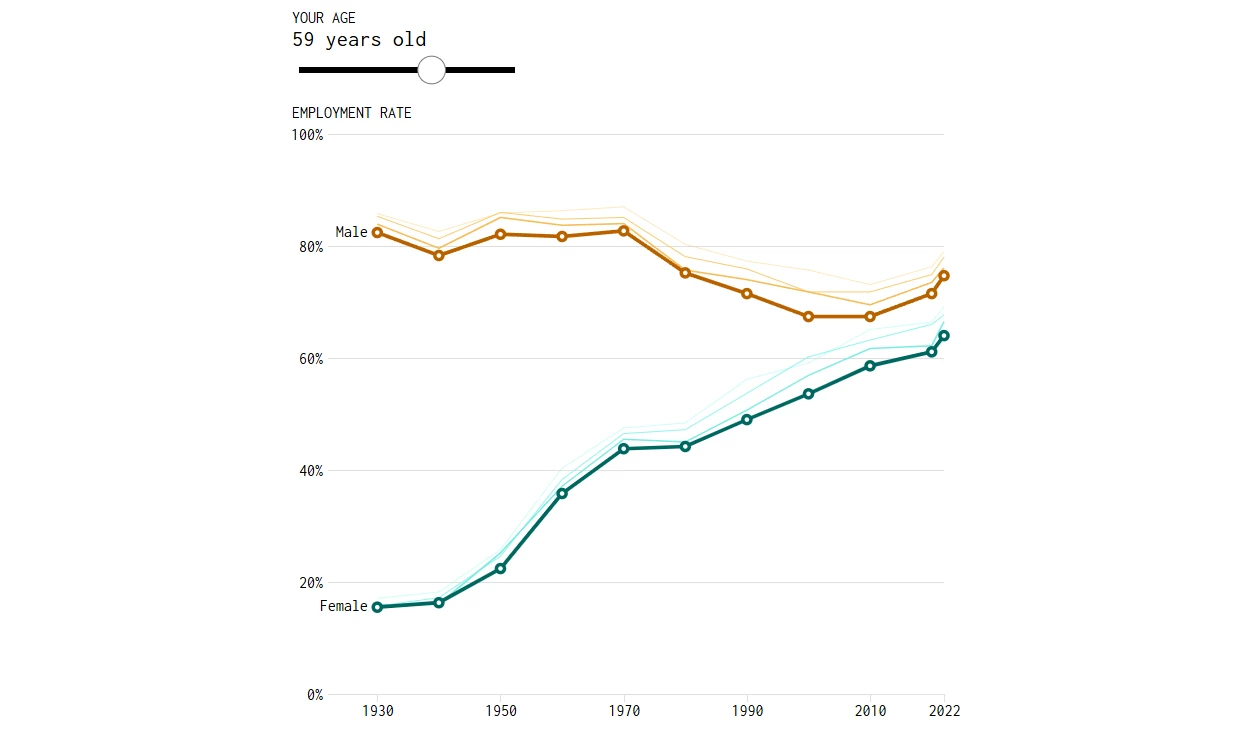 Employment Rates and Age Simple Infographic