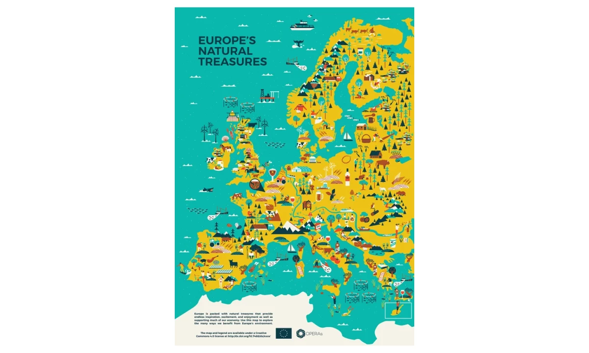 Europe's Natural Treasures Map Infographic