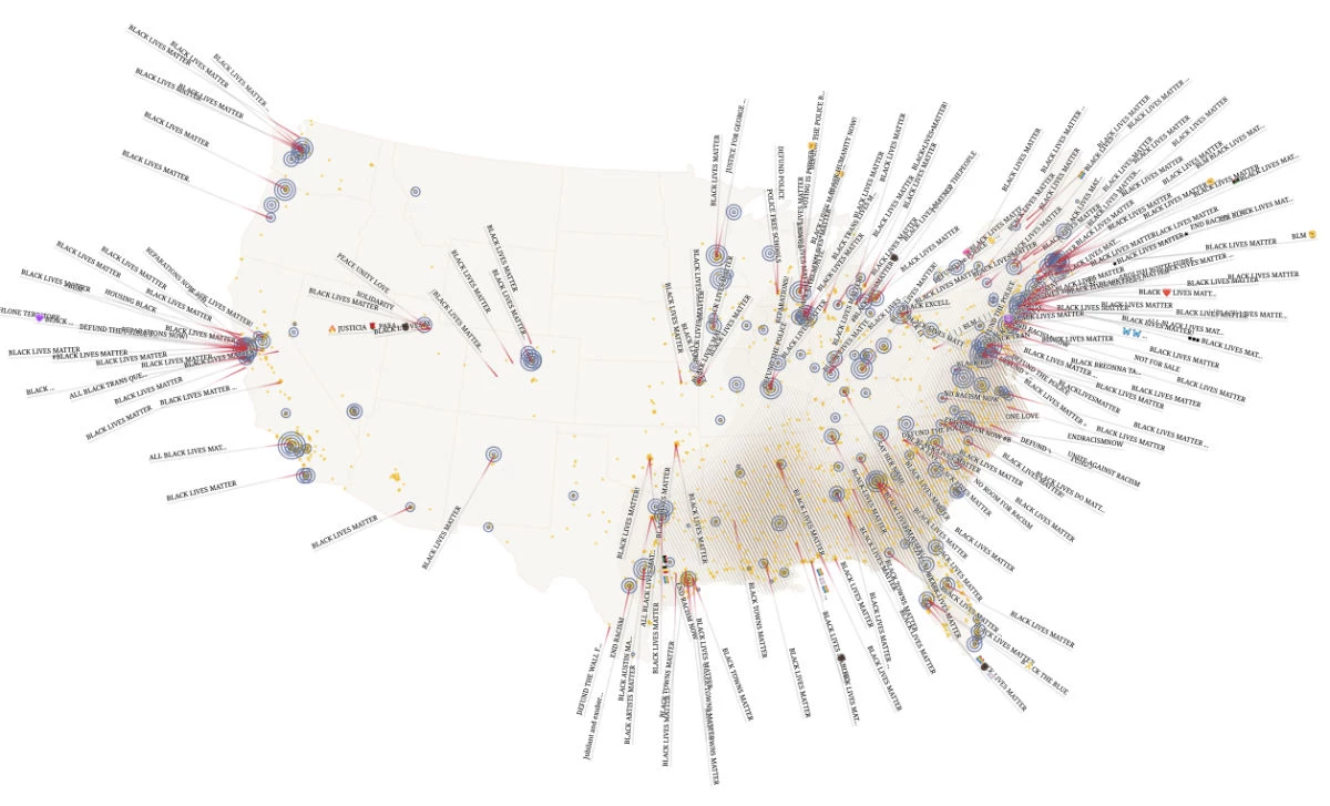Black Lives Matter Street Mural Map Infographic