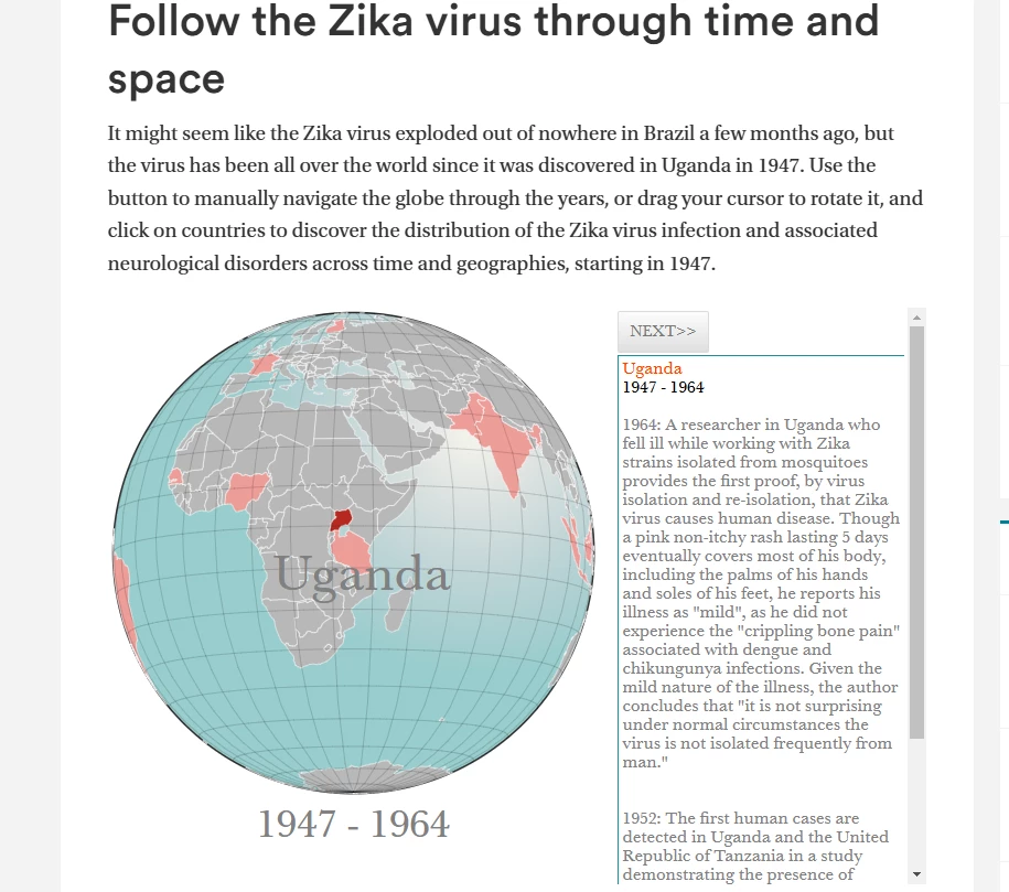 Follow the Zika Virus Through Time and Space Map Infographic