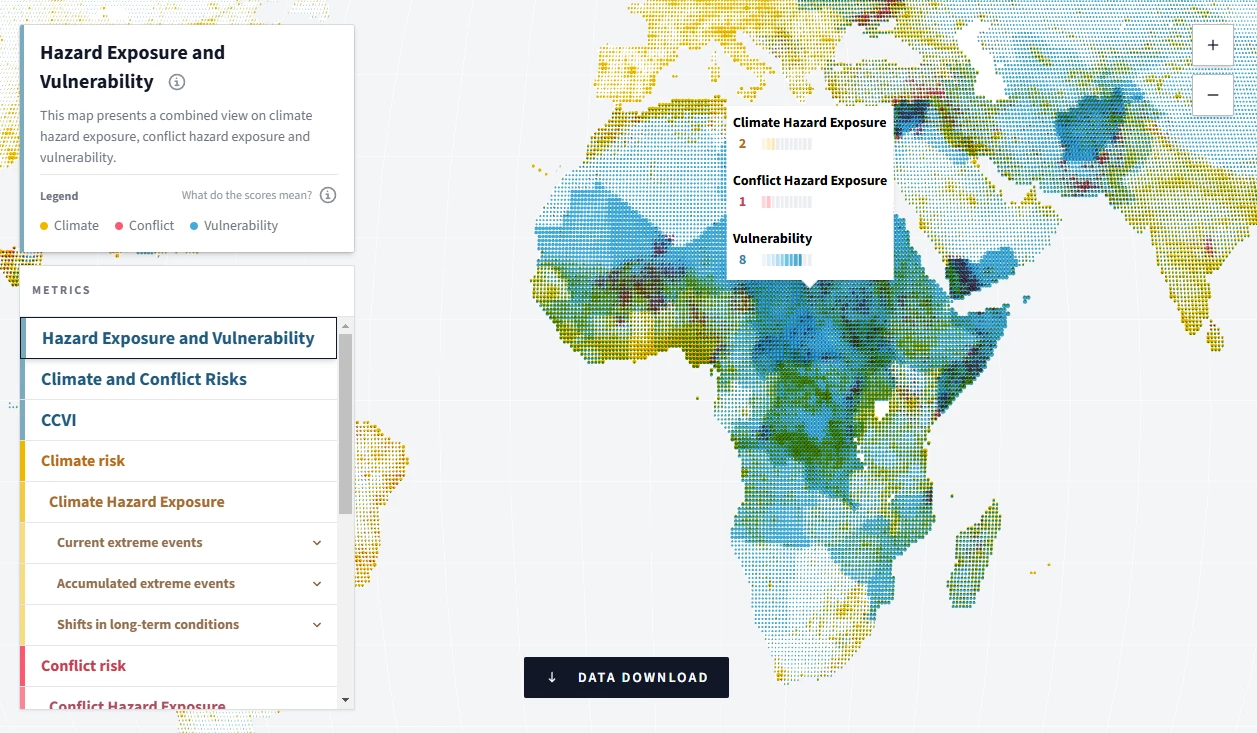 Climate-Conflict-Vulnerability Index Map Infographic