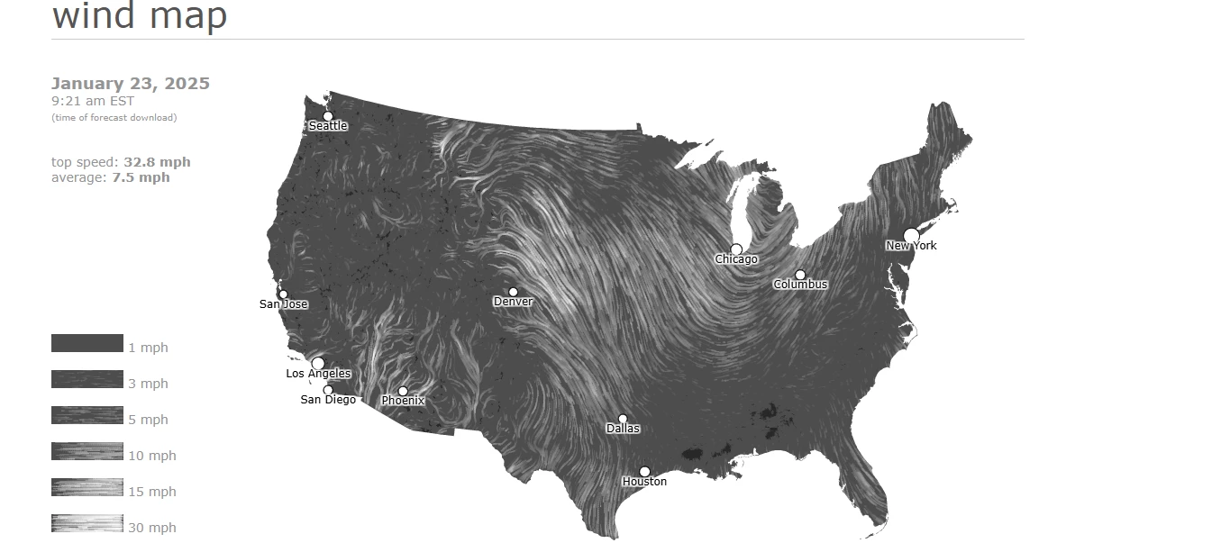 Wind Map Interactive Infographic
