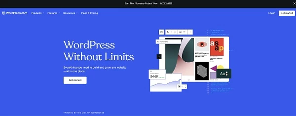 WordPress homepage