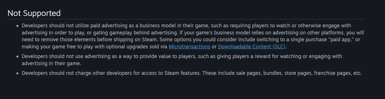 Rules highlighted on Steamworks