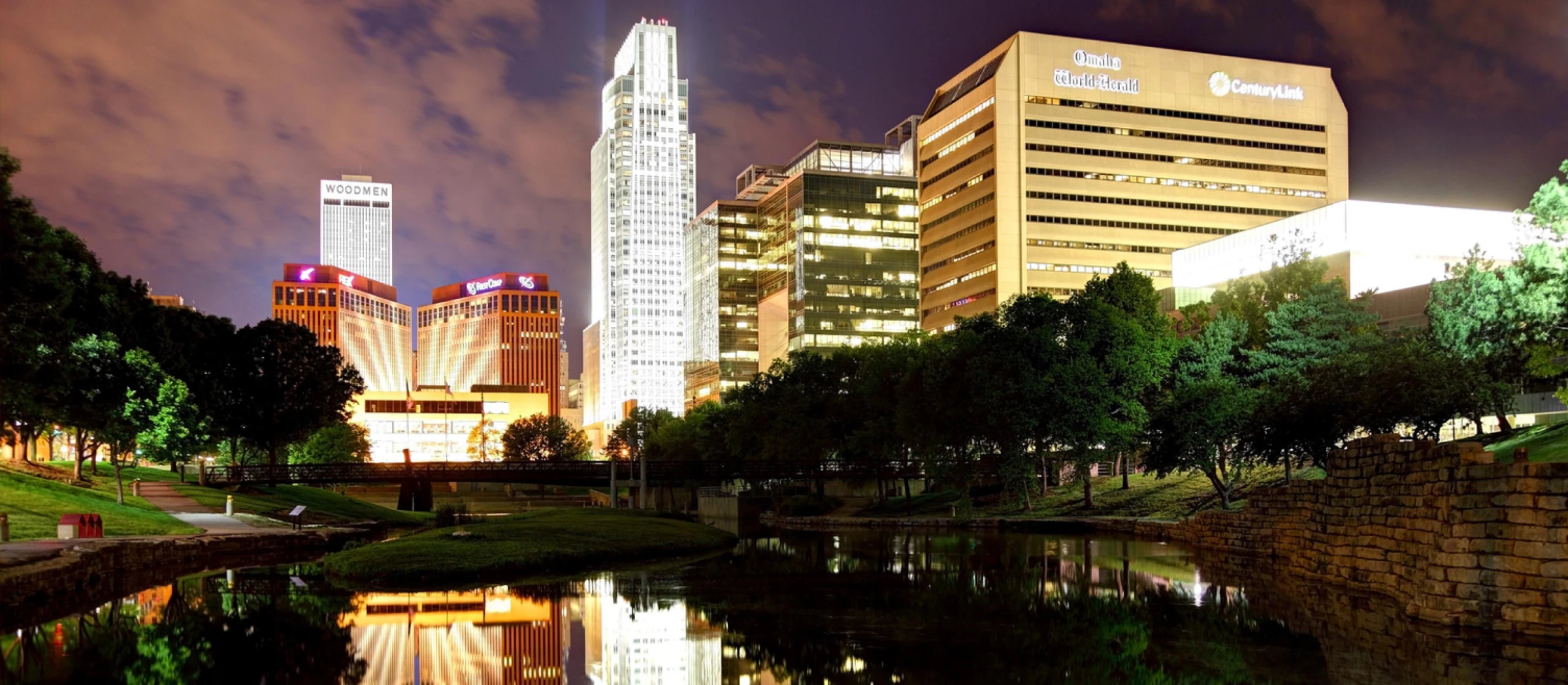 Illuminated Downtown Omaha