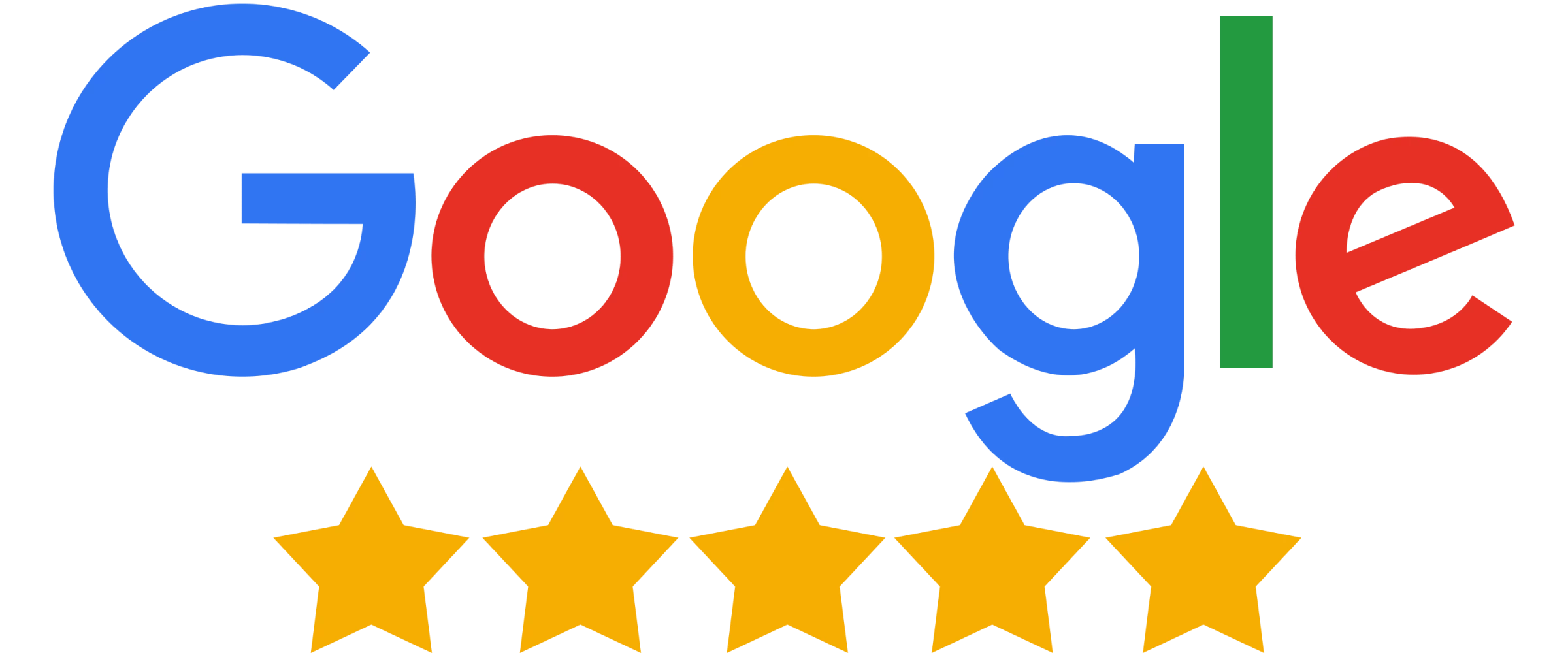 Google logo with five-star rating