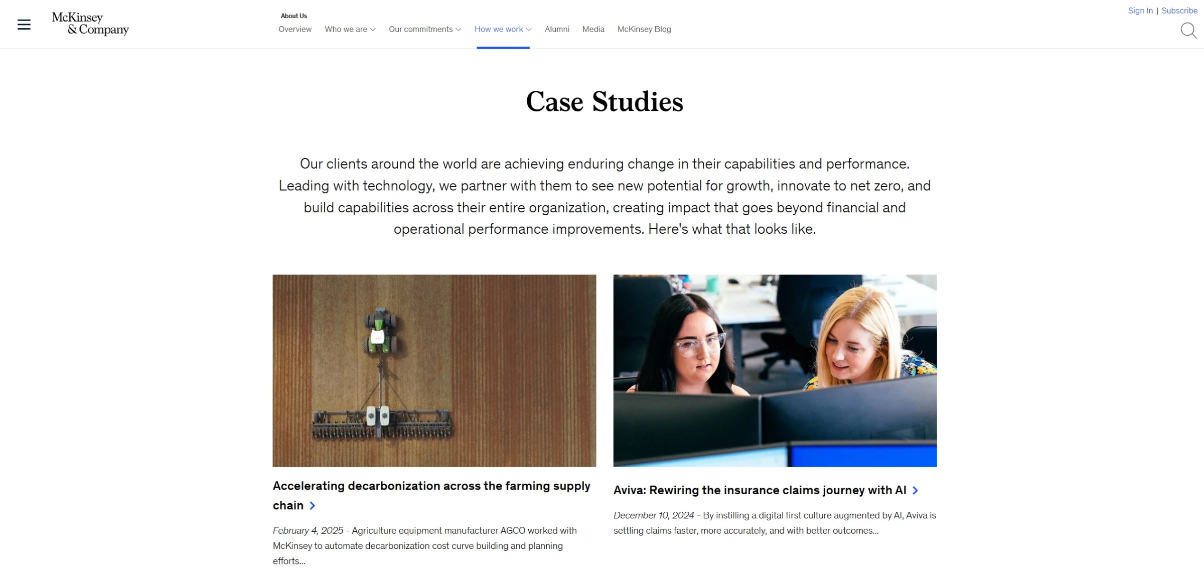 McKinsey’s website