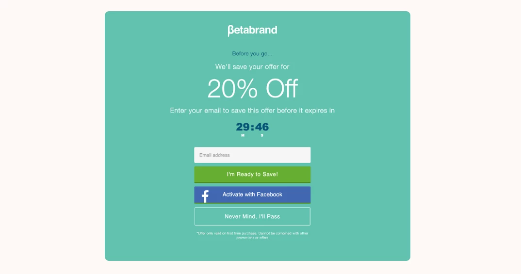 Betabrand’s popup