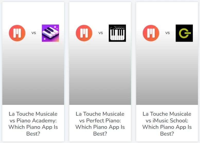 Comparisons of the Best Apps for Learning to Play the Piano | Source: La Touche Musicale
