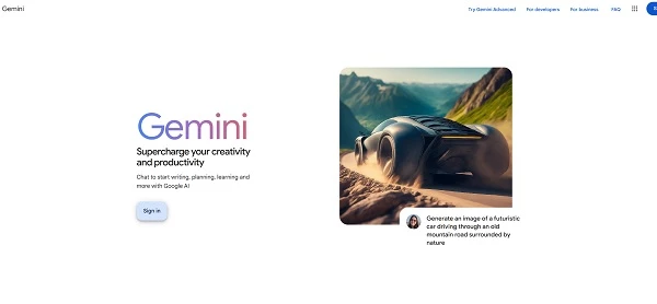 Gemini homepage