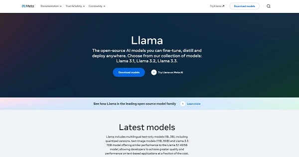 Llama homepage