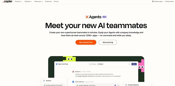 Zapier Agents’ landing page
