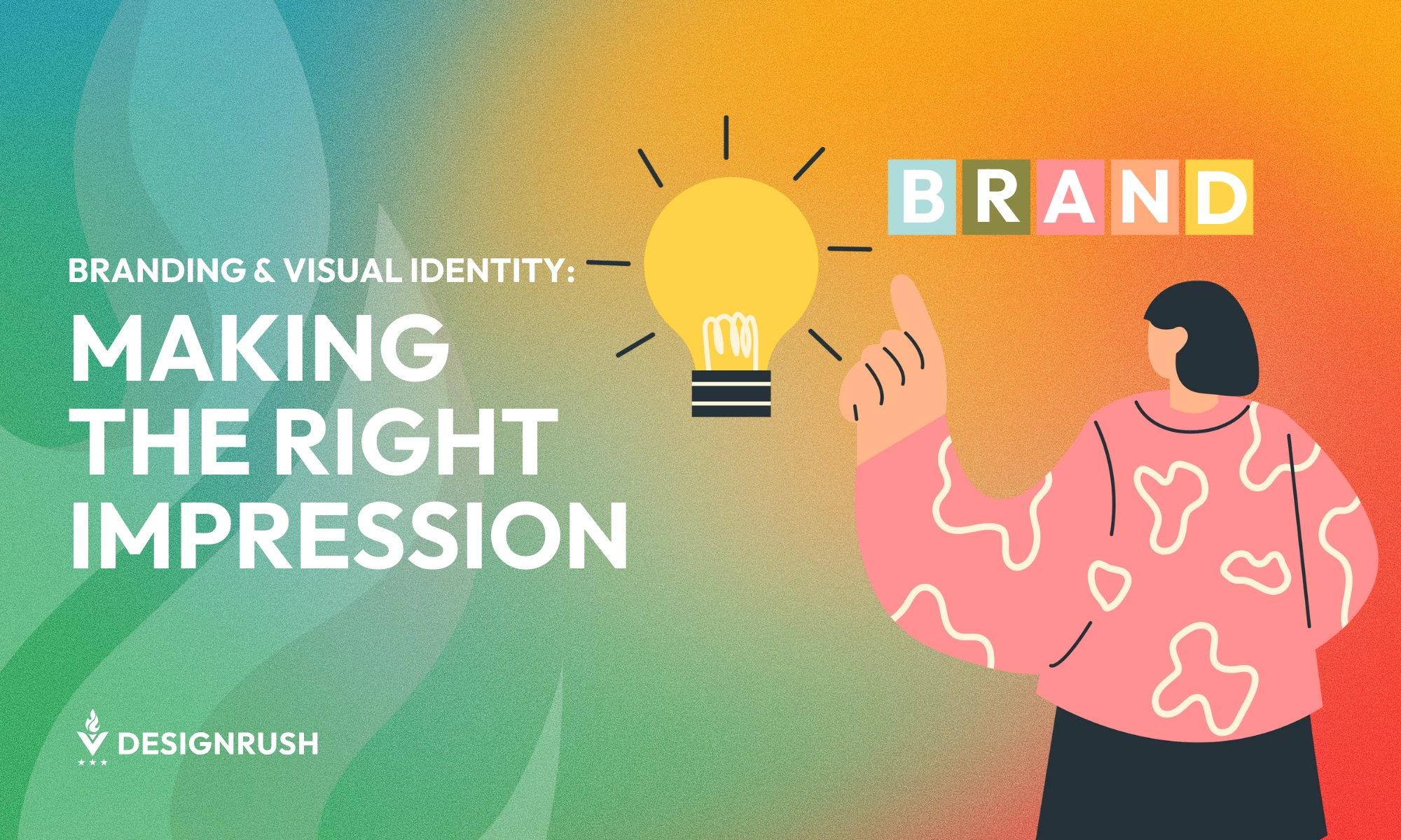 An illustration of a person working on branding ideas