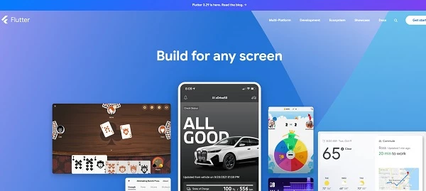 Flutter homepage; 