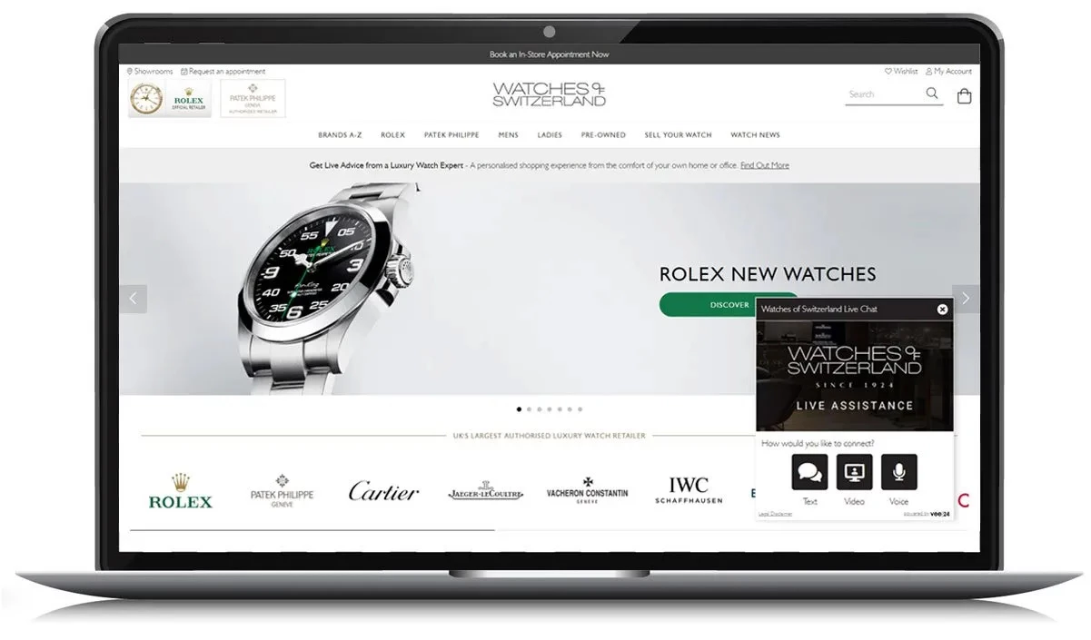 Watches of Switzerland’s Website | Source: Vee24