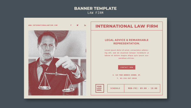 A banner template example for a law firm