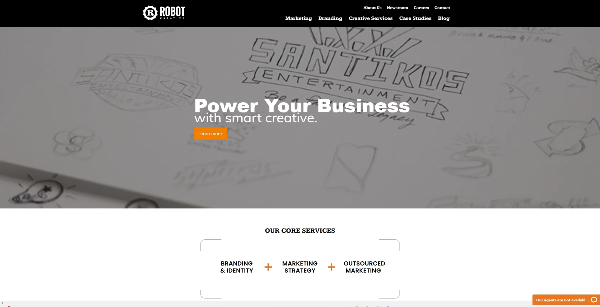 Image grab from Robot Creative’s website