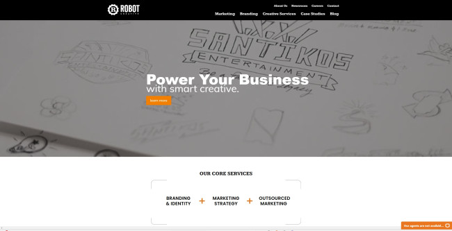 Image grab from Robot Creative’s website