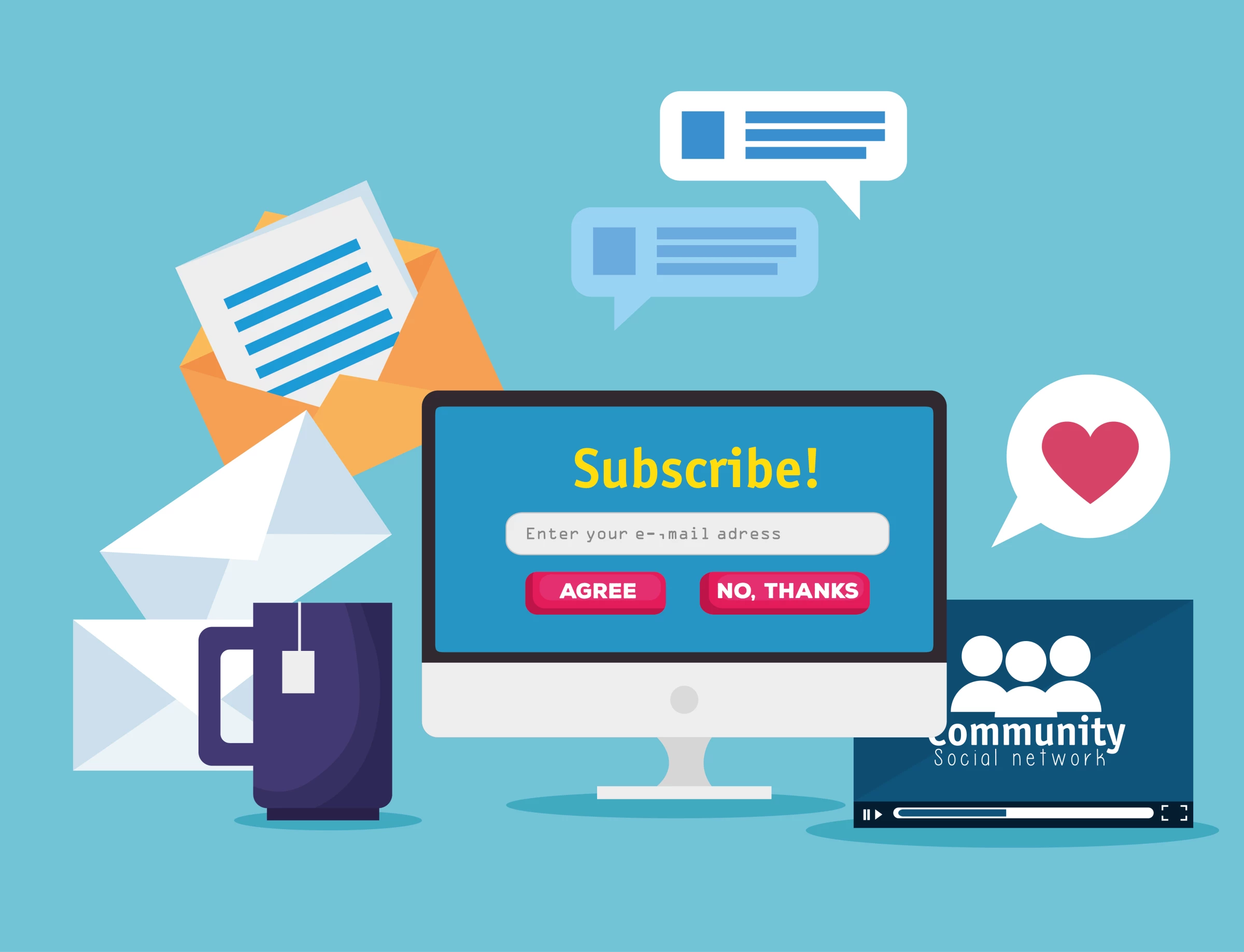 Email subscription prompt on a computer screen, emphasizing user consent
