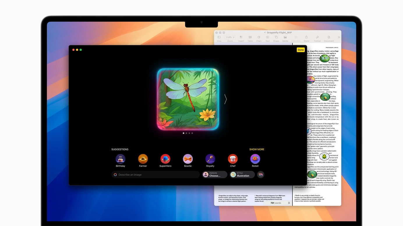Image Playground on Apple MacBook Air