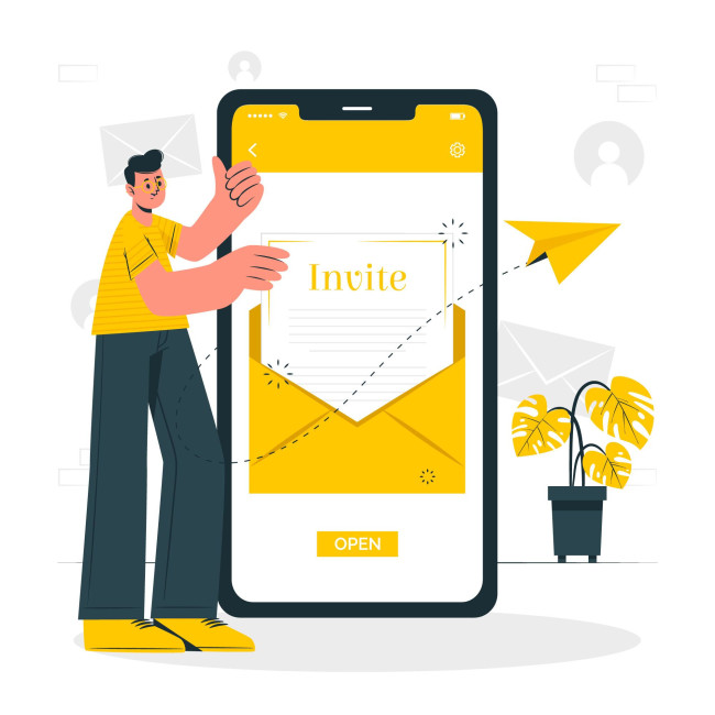 A subscriber receives a personalized invitation