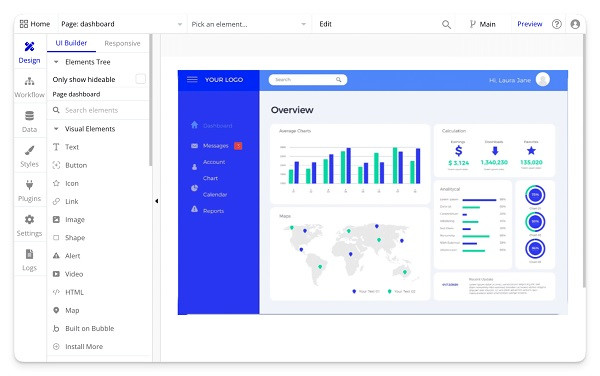 Bubble dashboard