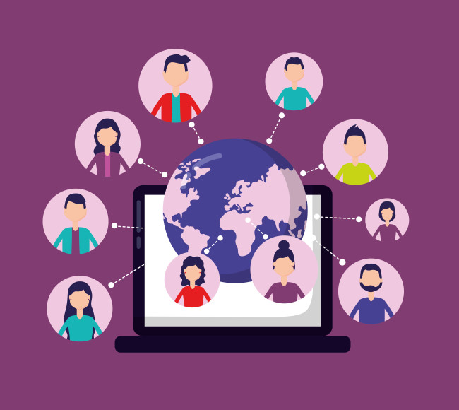 Employees connected to a single network