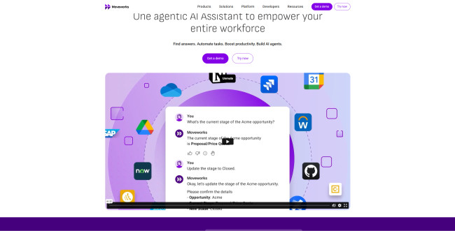 Image grab from Moveworks