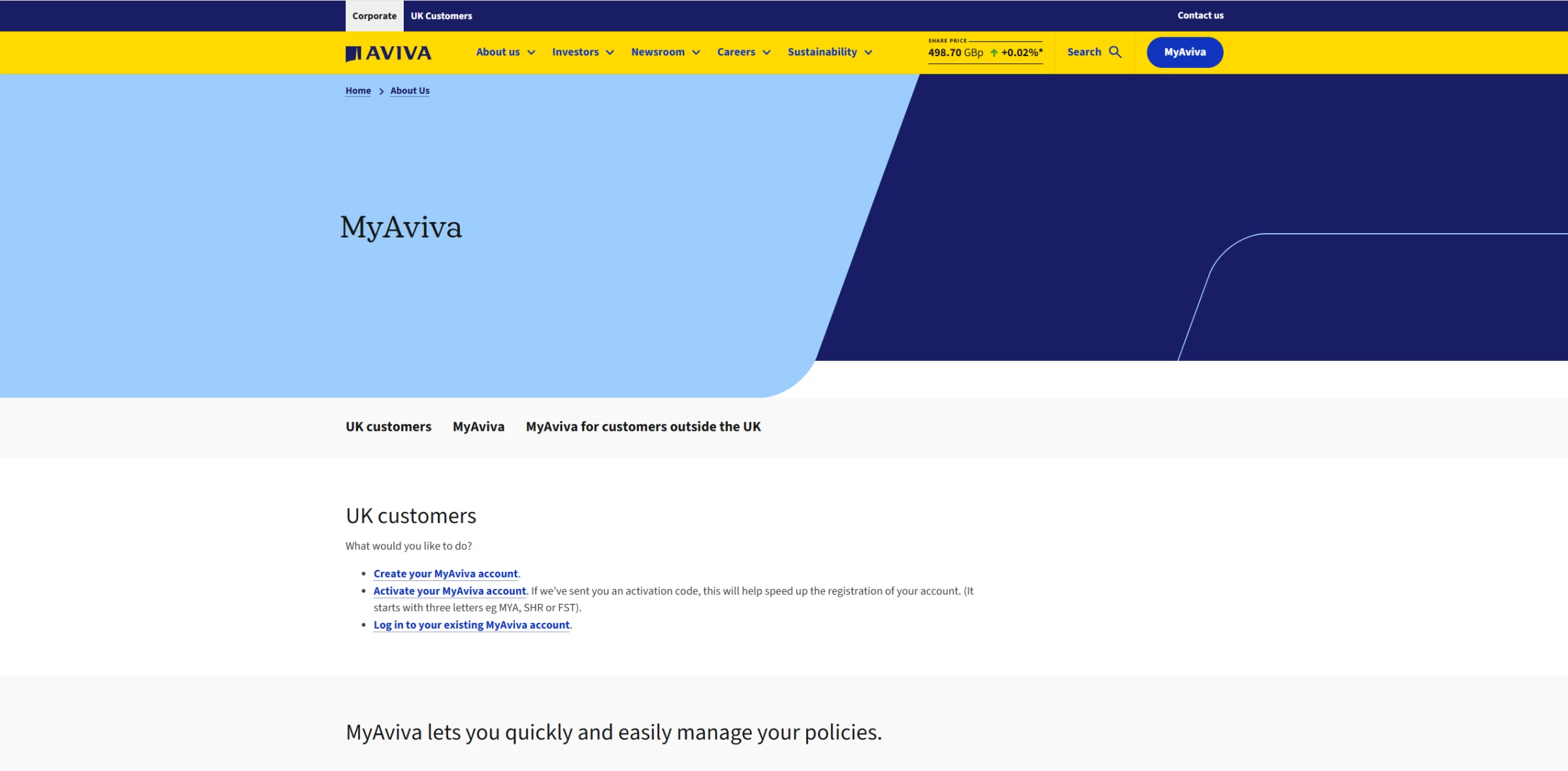 Screen grab from Aviva