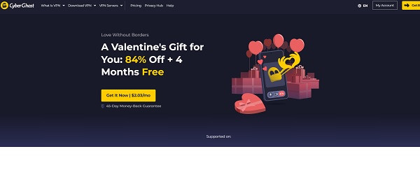 CyberGhost homepage
