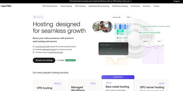 Liquid Web homepage