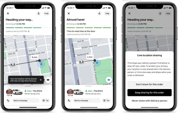 Uber location tracking