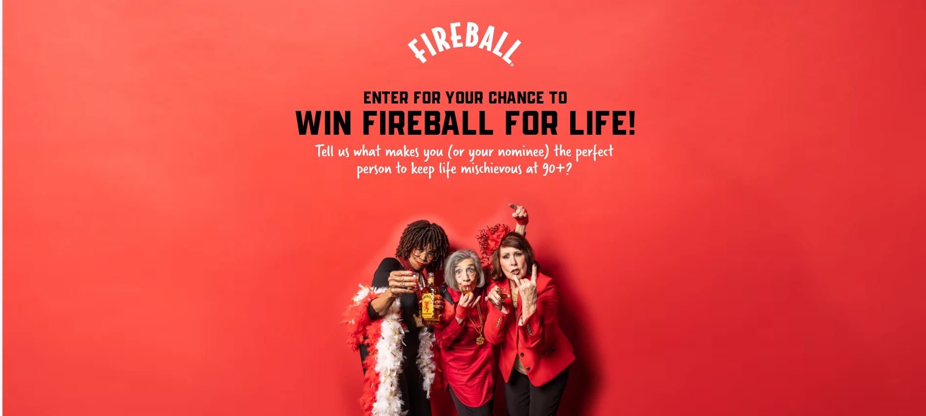 Fireball Whisky sweepstakes page