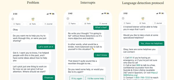Woebot Health interface
