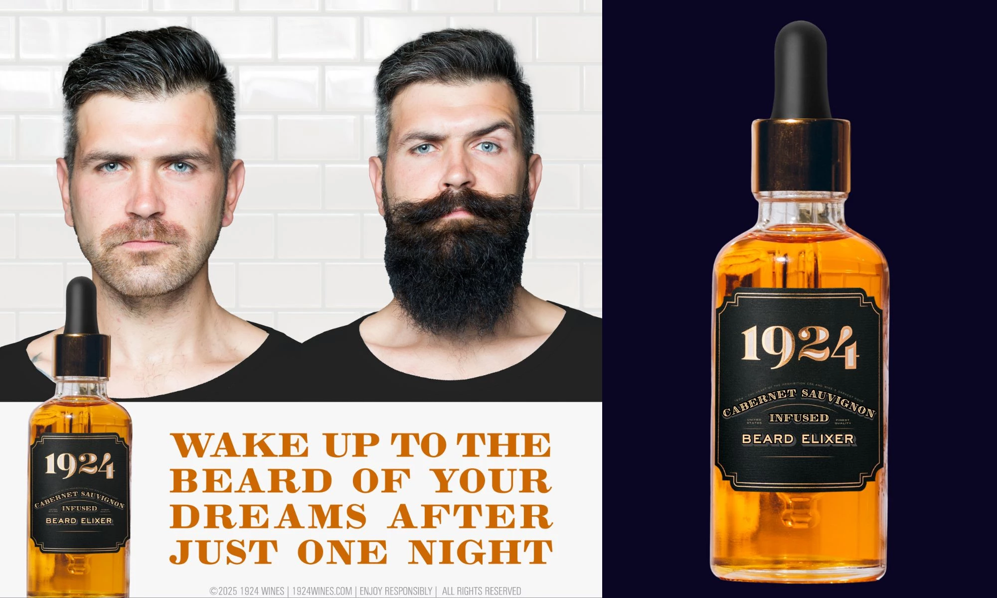 1924 Wines’ Limited-Reserve Bourbon Barrel-Aged Cabernet Sauvignon-Infused Beard Elixir | Source: 1924 Wines