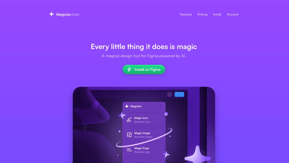 Screenshot of Magician for Figma homepage