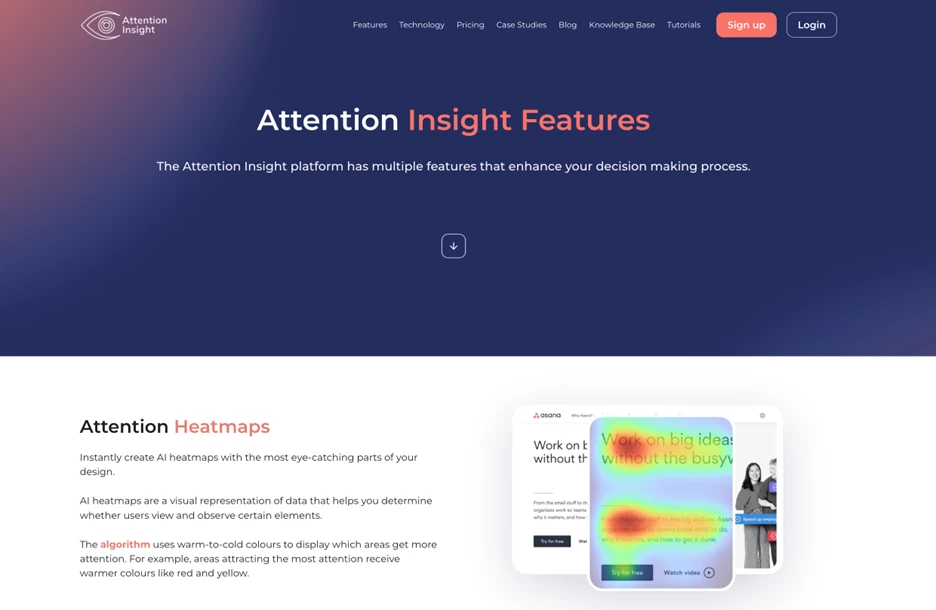 Screenshot of Attention Insight homepage