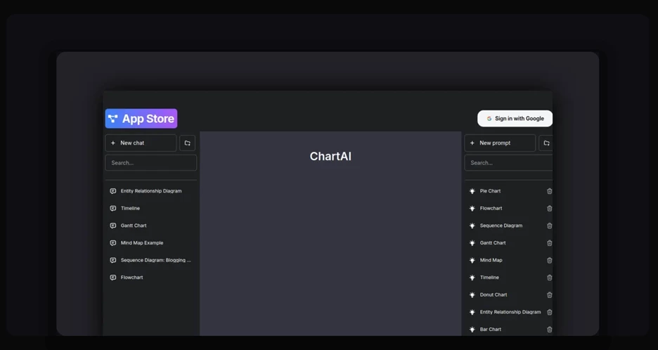 Screenshot of ChartAI homepage