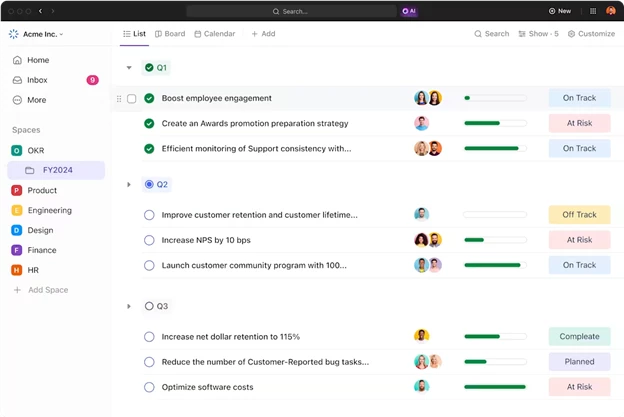 ClickUp Web Design Project Management Software